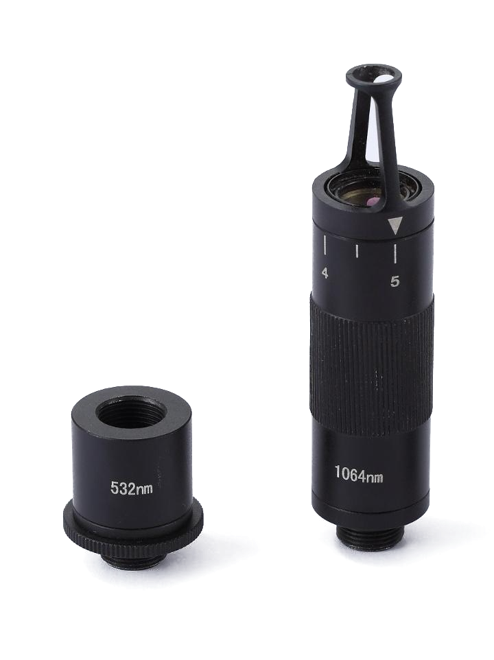 Lente 1064 nm com spot regulável e lente KTP 532 nm